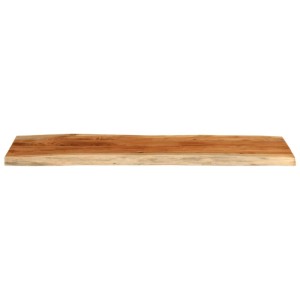 Rechteckige Akazien-Massivholz Tischplatte mit rustikaler Baumkante, 120x40x3,8cm. Vielseitige Möbelplatte.