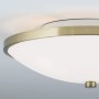 Antike Orion Aida Deckenleuchte, Ø 40cm, mit opalweißem Glasschirm und Messingfassung.