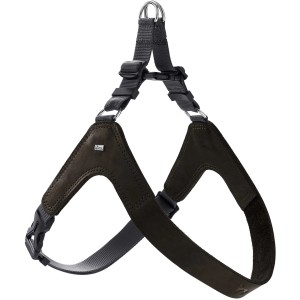 Schwarzes Hunter Hundegeschirr Dimaro aus Leder/Nylon, Größe XS-S.