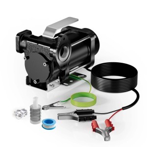 Wiltec Transferpumpe 12V 180W Kraftstoffpumpe 40L/Min Förderpumpe Diesel/Benzin