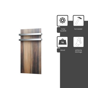 Fenix Handtuchhalter für Infrarotheizung, silberfarben, zur Montage an Heizkörpern.