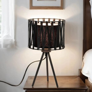 EASYLIGHT Tischlampe Schwarz Dreibein 35 cm Hoch Modern E27