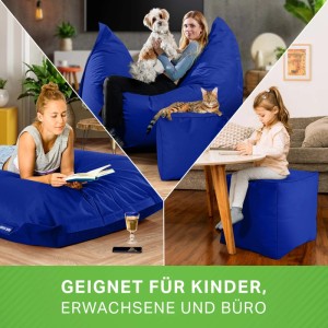 Green Bean Sitzhocker 2er Set Square XXL + Dice 140 x 180 x 25 cm Wetterfest Blau