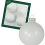 Weihnachtskugeln Set, 4 weiße Glanzkugeln (8cm) von Krebs Glas Lauscha.