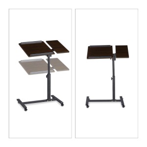 Relaxdays Laptoptisch MDF Schwarz Höhenverstellbar mit Mauspad 60 cm x 40 cm