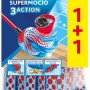 Vileda SuperMocio 3xAction Velour Ersatzmopp 2er-Pack: Wischmopp-Aufsätze mit Velourstruktur und roten Punkten.