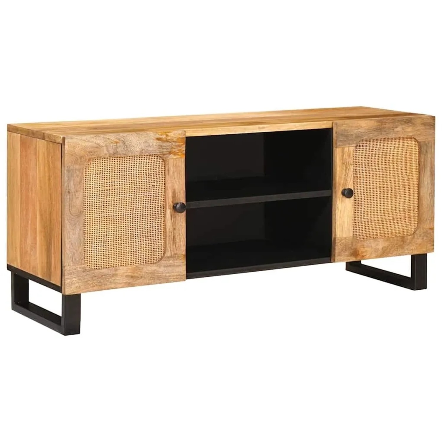 vidaXL TV-Schränk mit Regal Braun 105 x 33 x 46 cm Massivholz Mango 4018044 günstig online kaufen