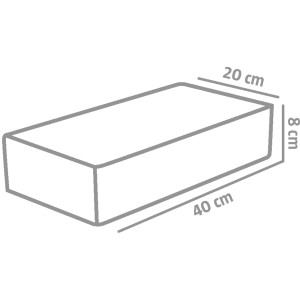 Skizze eines anthrazitfarbenen EHL Pflastersteins Veria, 40x20x8 cm, zur Flächengestaltung.