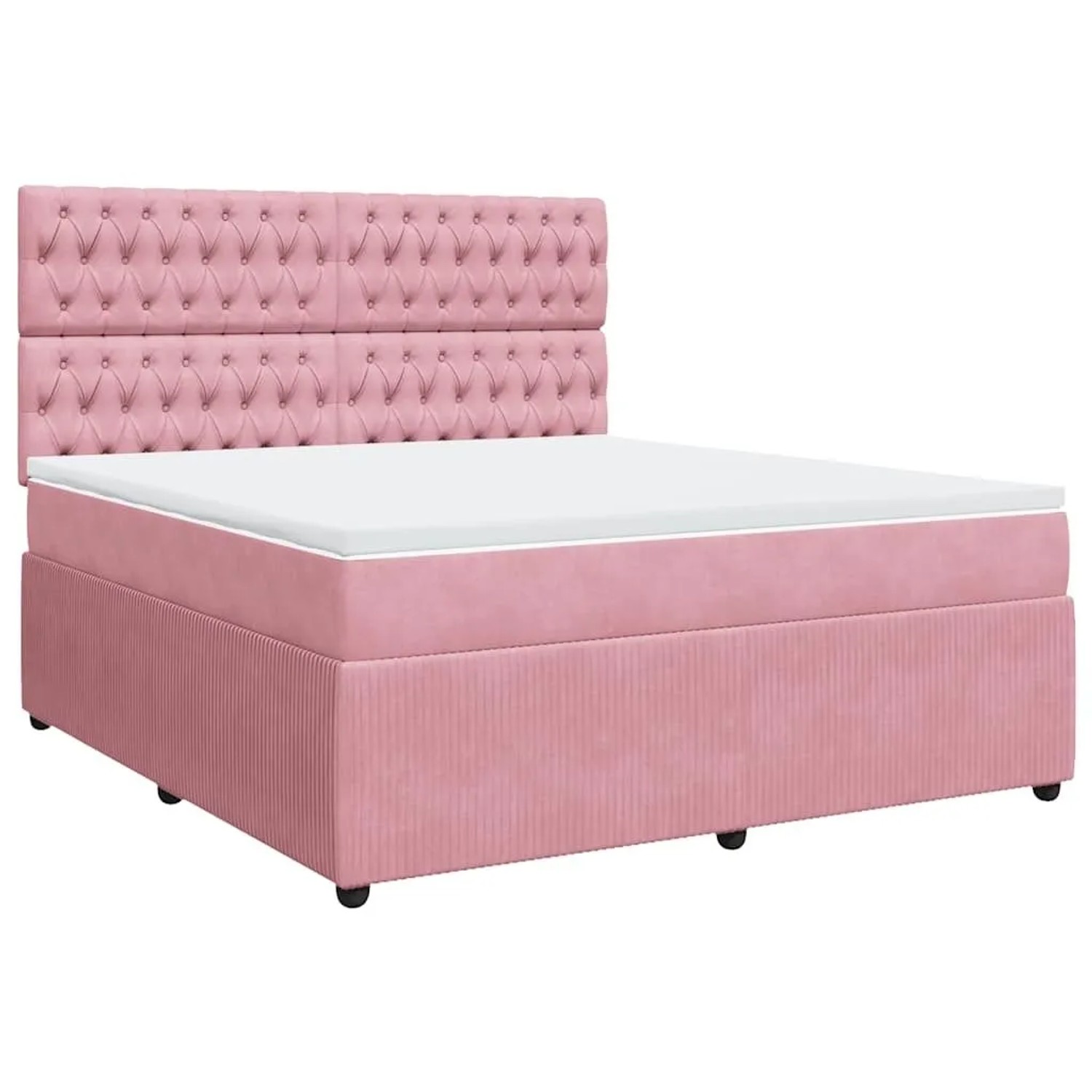vidaXL Boxspringbett mit Matratze Rosa 180x200 cm Samt 3294717 günstig online kaufen