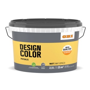 OBI Design Color Physalis, 2,5 l, matte, gelbe Innenfarbe für Wände.