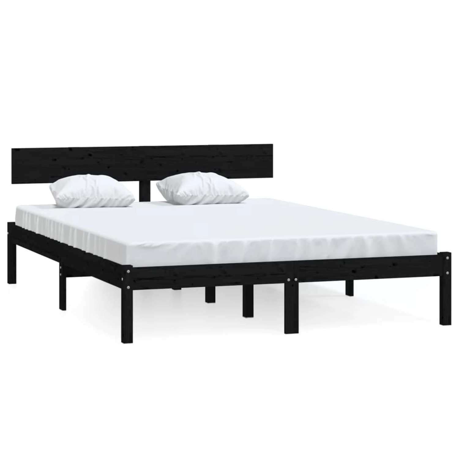 vidaXL Massivholzbett Schwarz Kiefer 160x200 cm1135349 günstig online kaufen