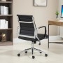 Svita Office Comfort Bürostuhl, schwarzes Kunstleder, niedrige Rückenlehne, Chromgestell.
