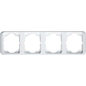 Busch-Jaeger 4-fach Abdeckrahmen Alpha Nea, senkrecht, Alabaster.