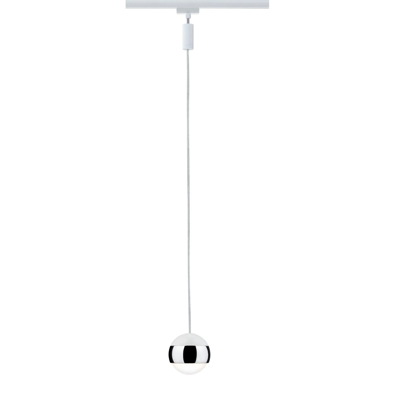 Weiße Paulmann URail LED Pendelleuchte Capsule II, dimmbar, für Schienensysteme.