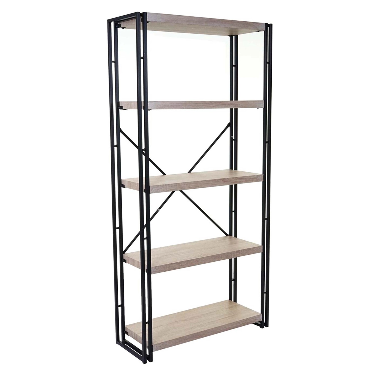 BERLINLODGE Bücherregal HxBxT 165x80x30cm Standregal Wohnregal 3D-Struktur günstig online kaufen