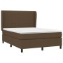 Braunes vidaXL Boxspringbett 140x200 cm mit Matratze und Kopfteil.