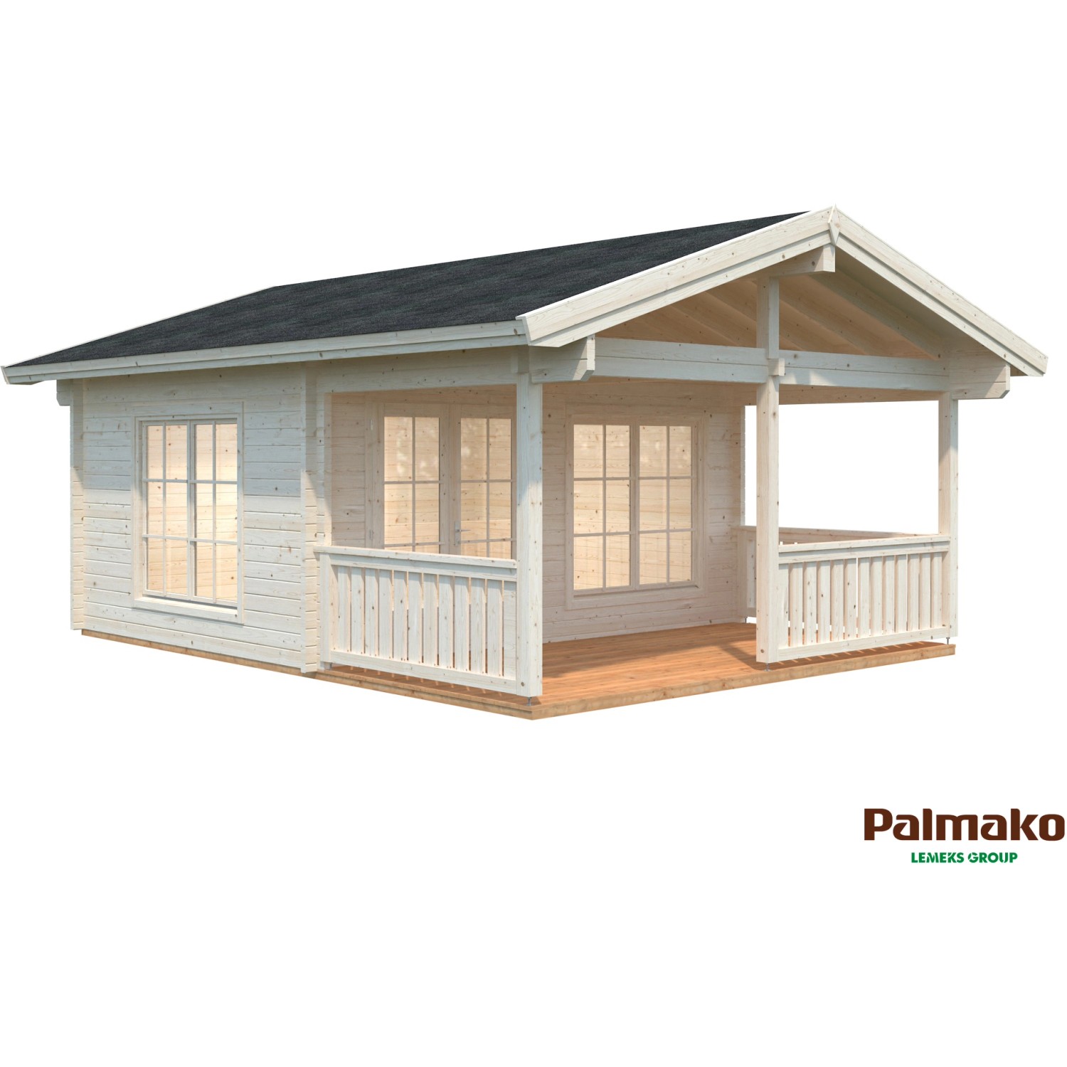 Palmako Agneta Holz-Gartenhaus Natur Satteldach Unbehandelt 520 cm x 400 cm günstig online kaufen