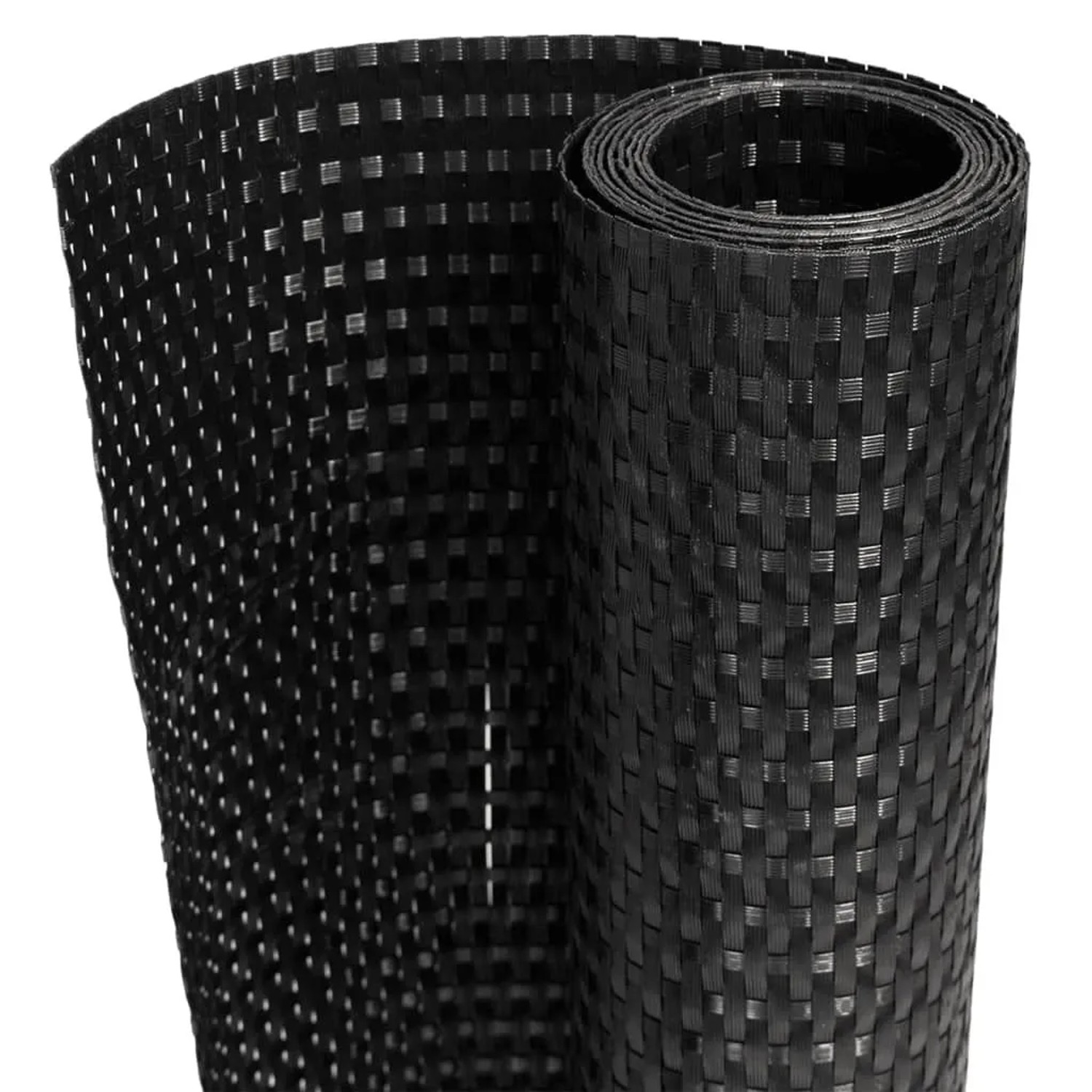 vidaXL Balkon-Sichtschutz Schwarz 1000x90 cm Poly Rattan 156308