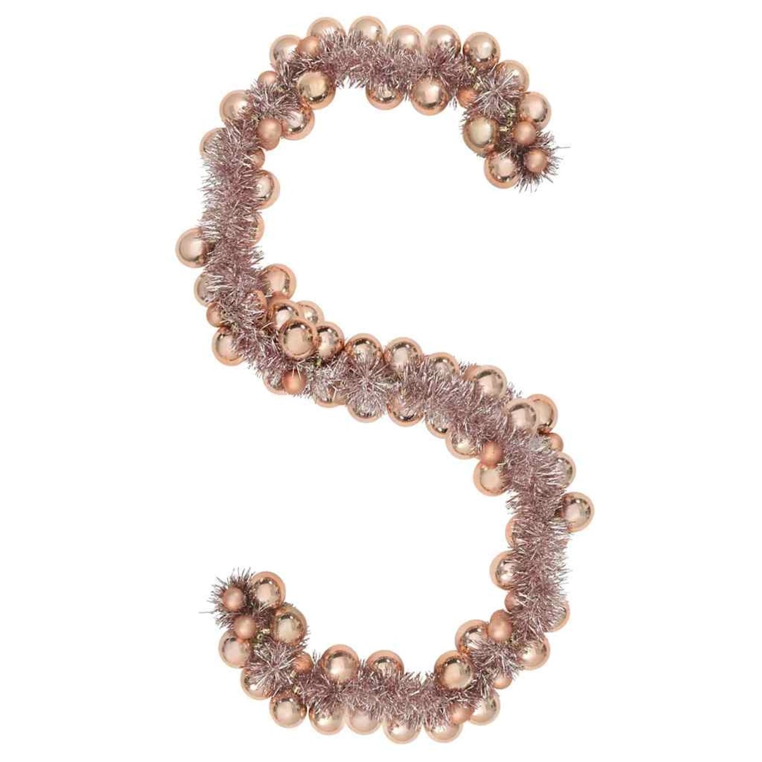 vidaXL Weihnachtskugelgirlande Rose Gold 186 cm Polystyrol 42019697