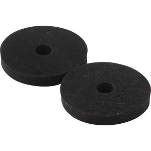 Zwei schwarze KÖRO Hahnscheiben, 28 mm, Dichtungsringe für Ventiloberteile.