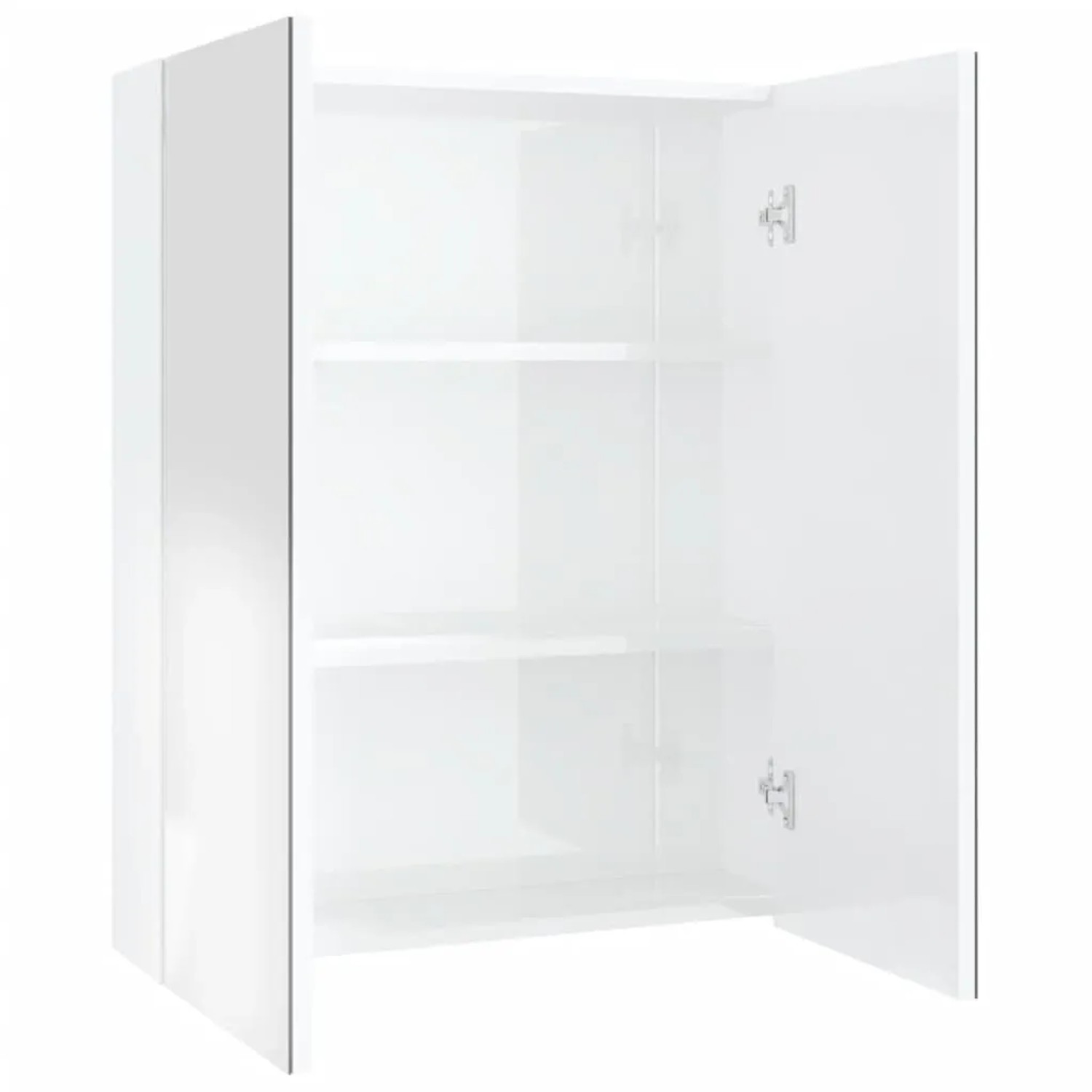vidaXL Bad-Spiegelschrank 60x15x75 cm MDF Glänzendes Weiß 331525