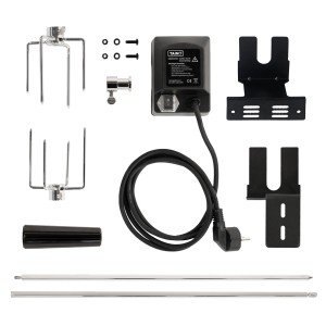Taino Red Grillspieß Set für Gasgrill: Drehspieß, Motor, Halterungen und Zubehör.