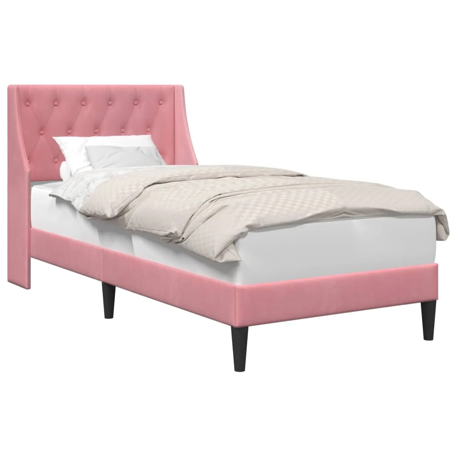 vidaXL Bettrahmen mit Kopfteil Rosa 80 x 200 cm Samt 42027391