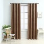 Beige Verdunkelungsvorhänge aus Samt (2 Stk.) mit Ösen, 140x175 cm. Blickdicht und elegant.