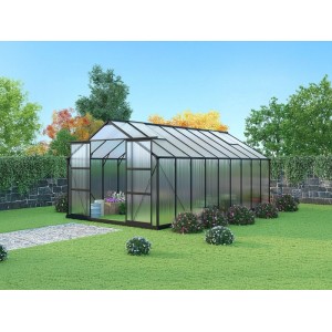 Vente-unique Selbsttragendes Gewächshaus Ixora Anthrazitgrau 303 cm