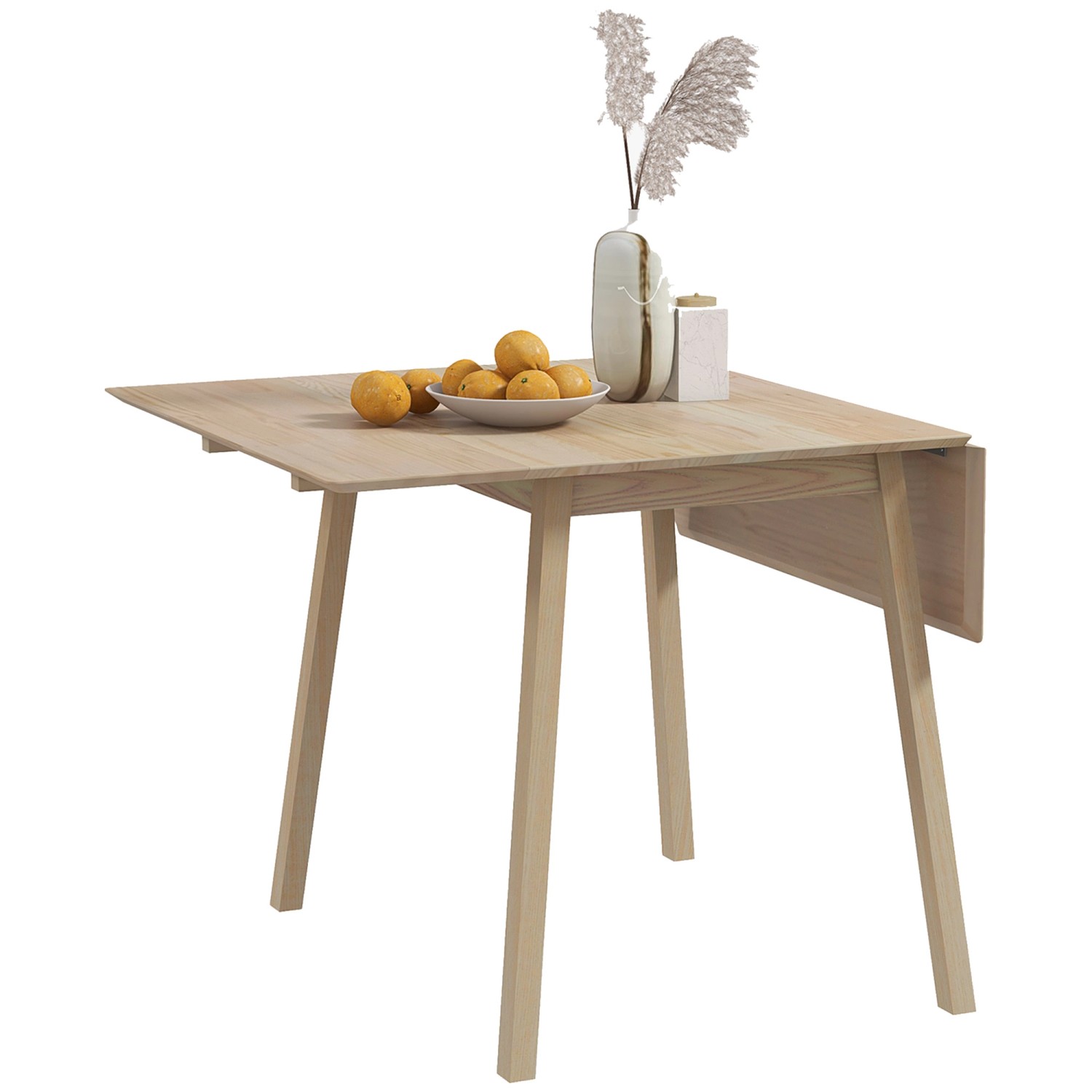 HOMCOM Esstisch für 2-4 Personen Kiefernholz Naturholz 110L x 86B x 75H cm günstig online kaufen