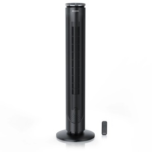 Schwarzer Brandson Turmventilator mit Fernbedienung, 105cm hoch, für eine angenehme Kühlung.