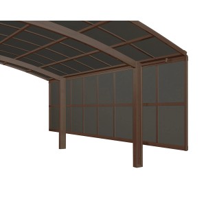Ximax Carport Seitenwand, 2 Module, 150 cm, mattbraun. Zubehör für Carports.