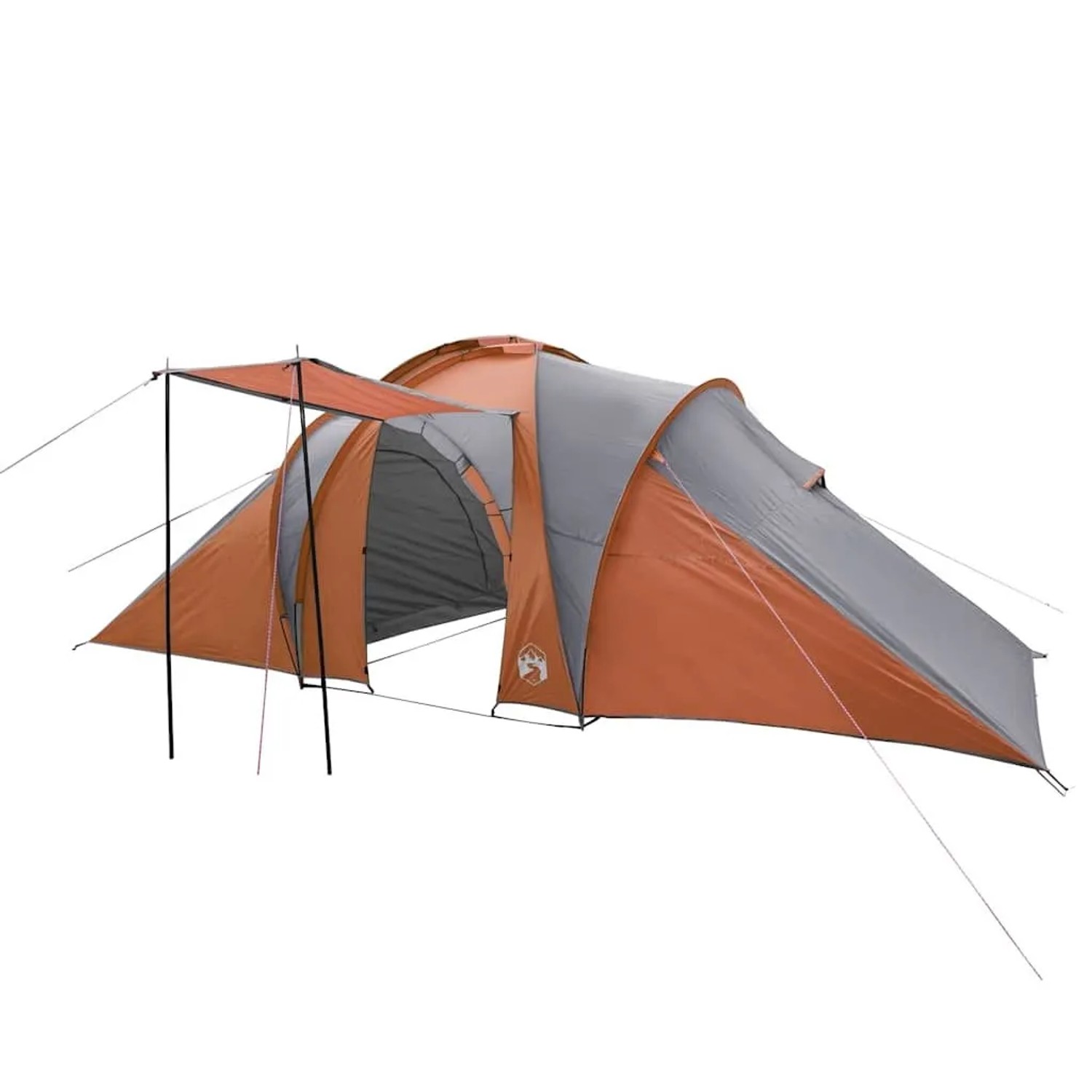 vidaXL Kuppel-Familienzelt 6 Personen Grau und Orange Wasserdicht 94345