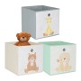 Relaxdays Kinder Aufbewahrungsboxen 3er Set Vlies Pappe Stahl Bunt Faltbar 30 cm x 30 cm x 30 cm