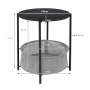 ML-Design Beistelltisch, anthrazit, mit Stoffkorb, 46x51 cm. Wohnzimmertisch mit Stauraum.