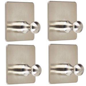 SOTECH 4er Set Garderobenhaken ARIA III Edelstahl Selbstklebend