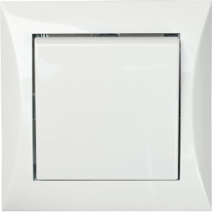 OBI Auswechselschalter Polarweiß mit Rahmen für Unterputzmontage.