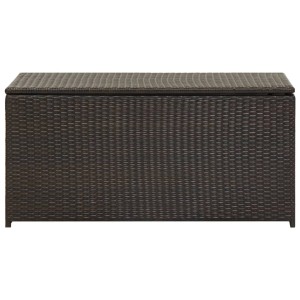 Braune VidaXL Gartenbox aus Poly Rattan, 100x50x50 cm, ideal zur Aufbewahrung im Garten.