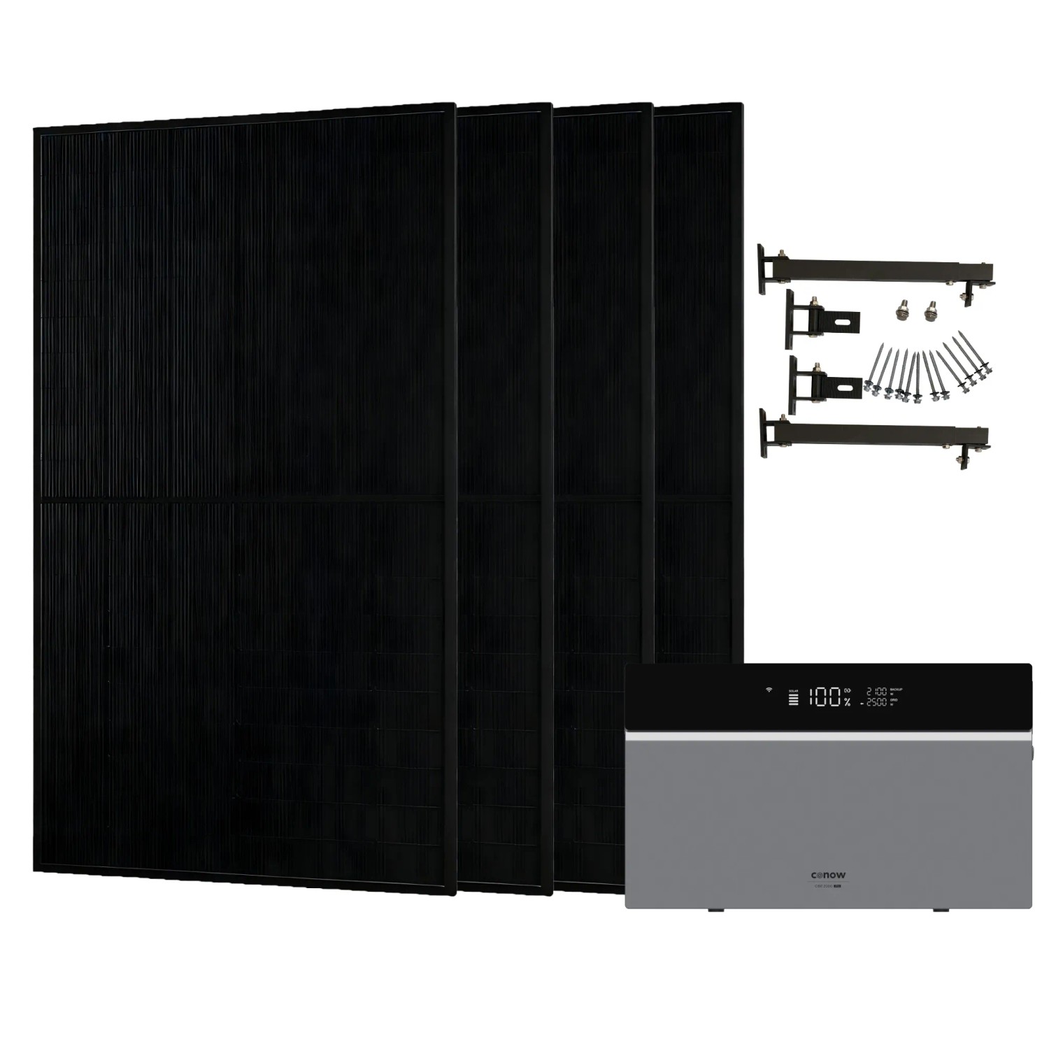 Conow CBE2000 Pro 1820W mit 4 JA Solar 455W Solarmodule Balkonkraftwerk mit Halterung für Flachdach