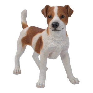 Deko-Figur: Jack Russel Hund, 40 cm, aus Polyresin für Garten & Haus.
