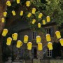 Gelbe LED Lichterkette mit 20 Bierkrügen als Außen-Dekoleuchte, 5 m lang.