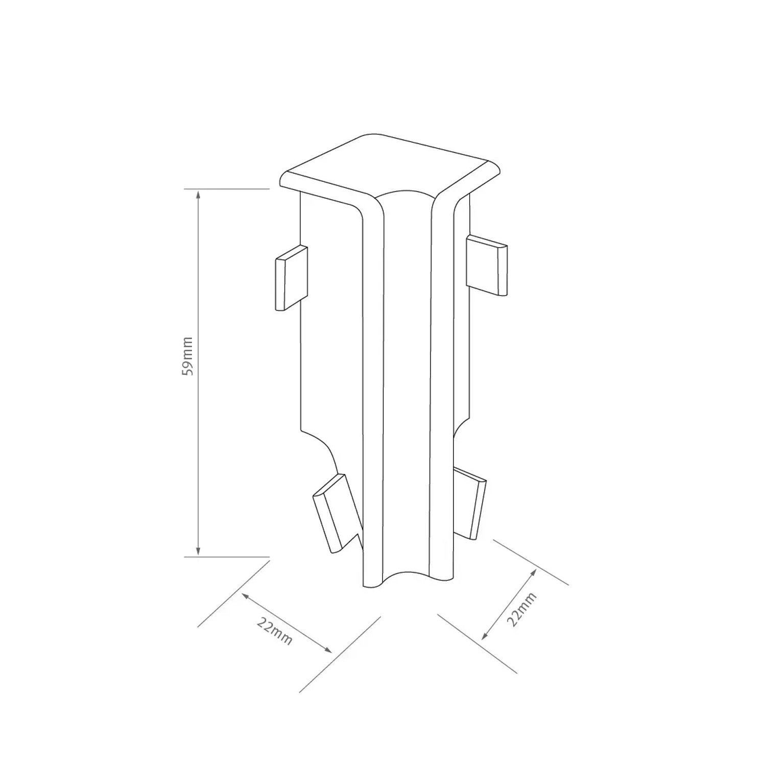 Egger Innenecke Kubisch 6 cm, Eiche Natur, 2er-Pack, für Sockelleisten