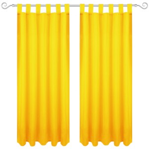 Blickdichter, gelber Dekoschal Ellen im 2er-Pack mit Schlaufenaufhängung, 140x245 cm.