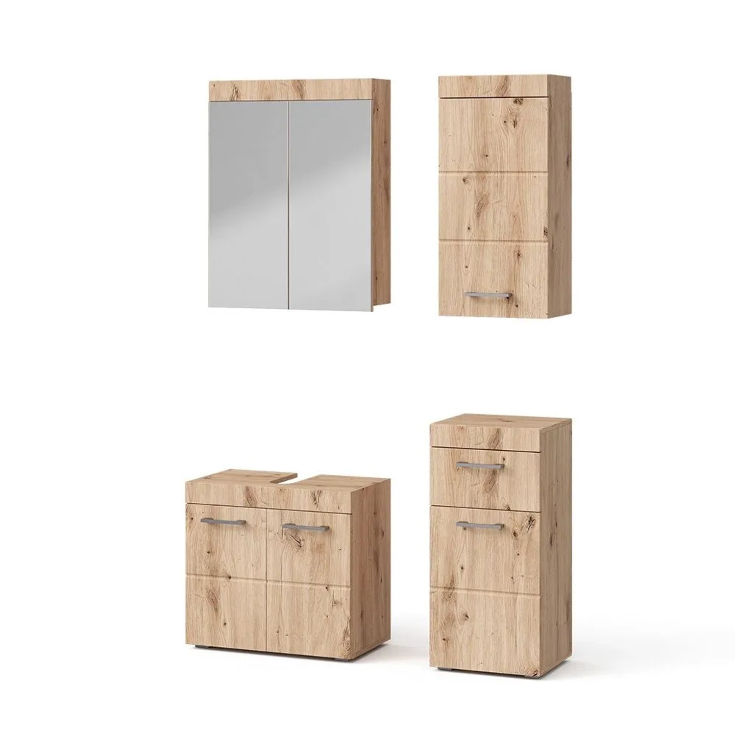 Vicco Badmöbel-Set Luna Eiche Wotan 60 x 56 4-teilig