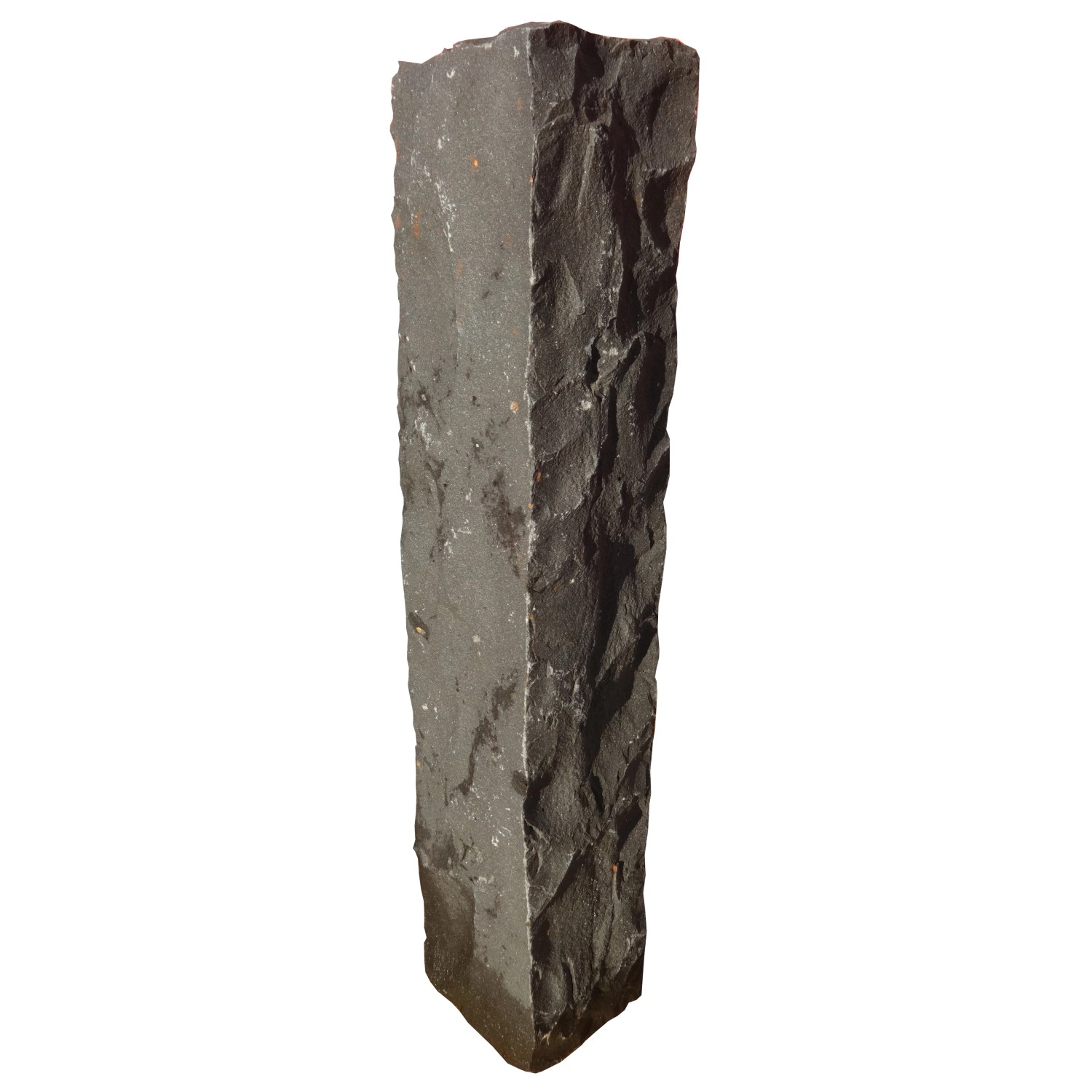 Basalt Palisade Schwarz gestockt 10 x 10 x 25 cm