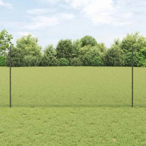 vidaXL Zaun mit Pfosten Grau 1,2 x 25 m Stahl 3336861