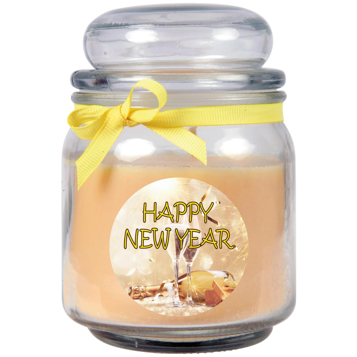 HS Candle Duftkerze & Glas Neujahr Creme Bonbon 70h günstig online kaufen