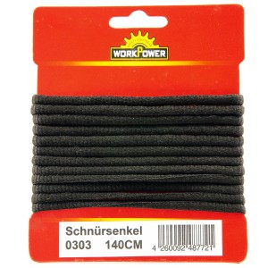Schwarze Workpower Schnürsenkel, 140 cm lang, für Arbeitsschuhe und Stiefel.