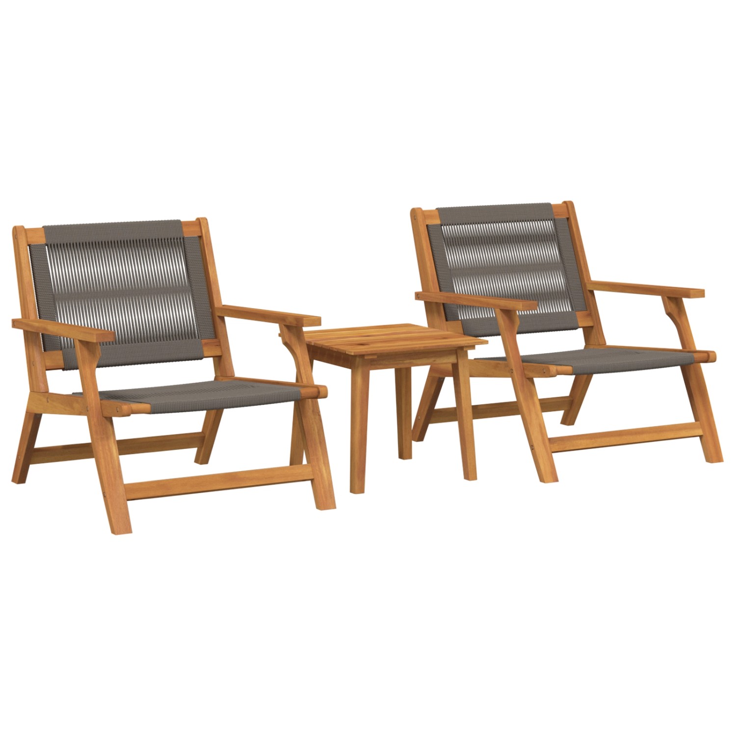 vidaXL Gartenstühle mit Tisch 3-Teilig Grau Massivholz Akazie 3214438 günstig online kaufen