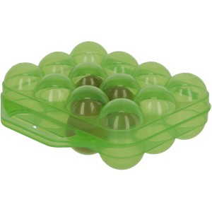 Grüne, transparente Eier-Transportbox für 12 Eier, Zubehör für Geflügel.
